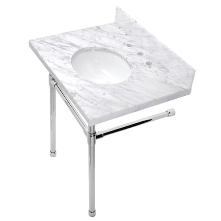 Fauceture KVPB30M81ST Dreyfuss 30" Console Sink Set, Marble White/Polished Chrome KVPB30M81ST